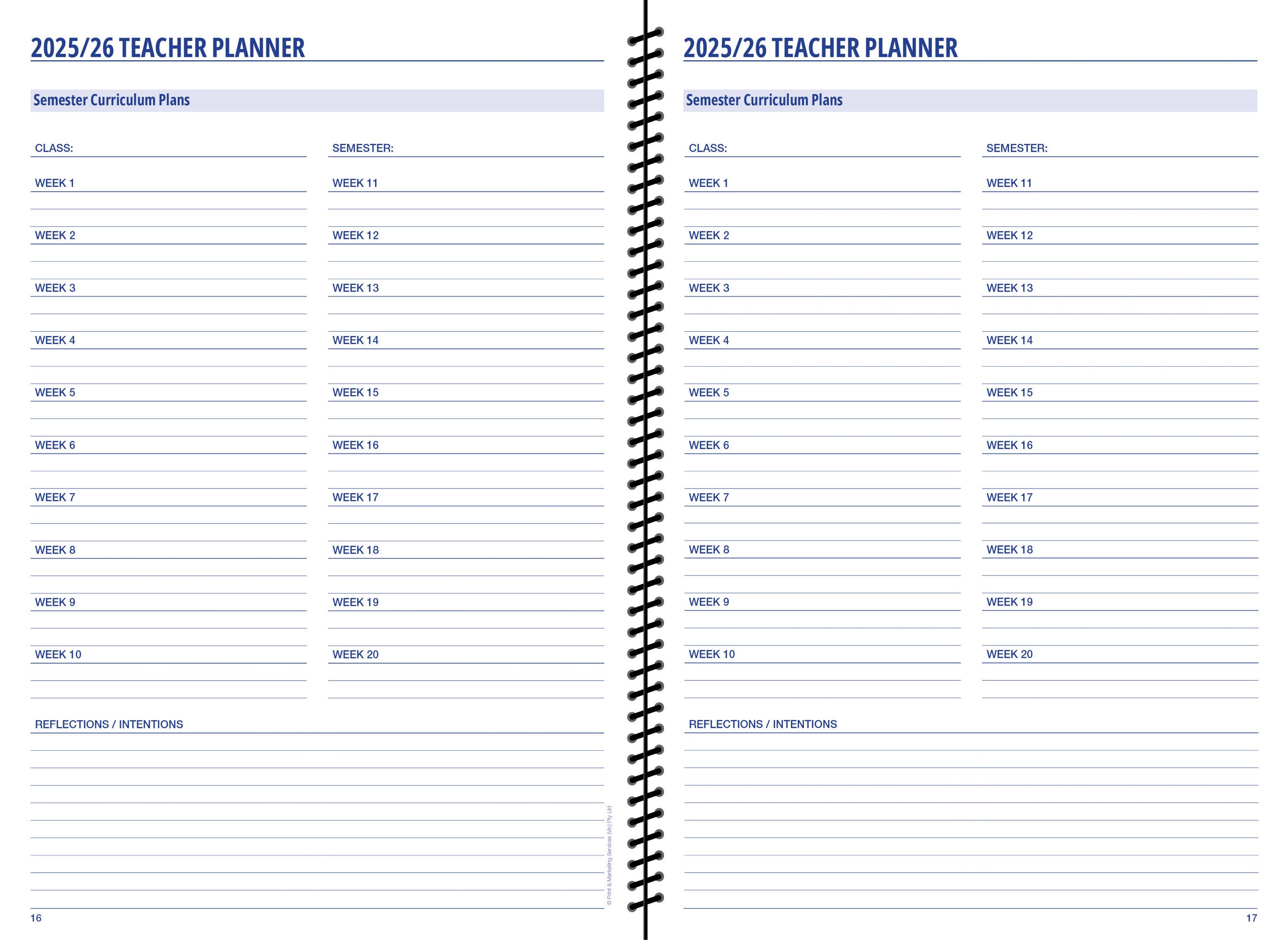 2026/2027 IB Teacher Planner (covers PYP, MYP, DP)