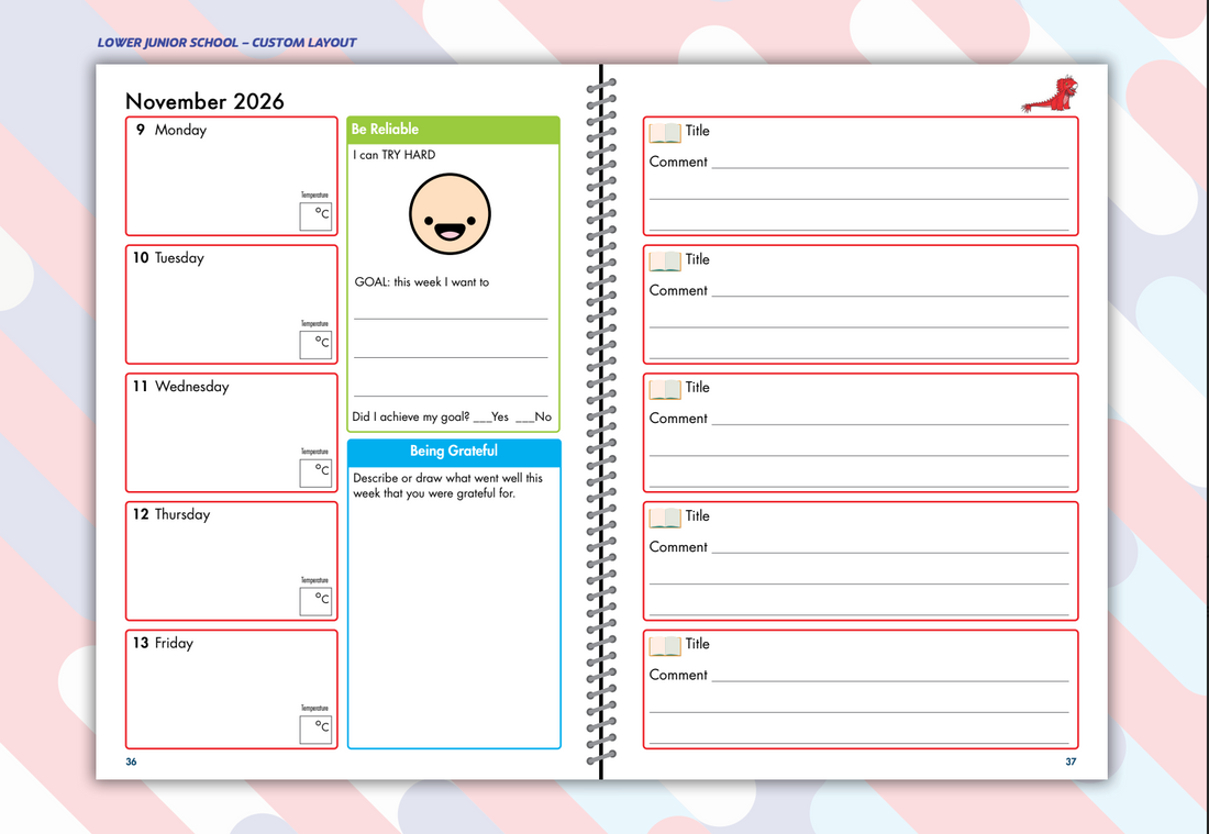 2027 Custom School Diaries & Reading Journals