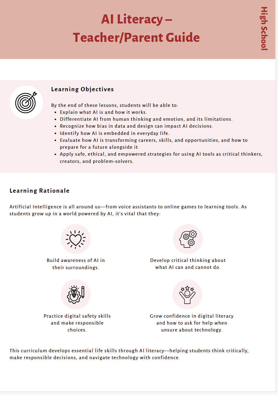 AI Literacy: Understanding AI with a Critical Eye (High School) Instructional Guide