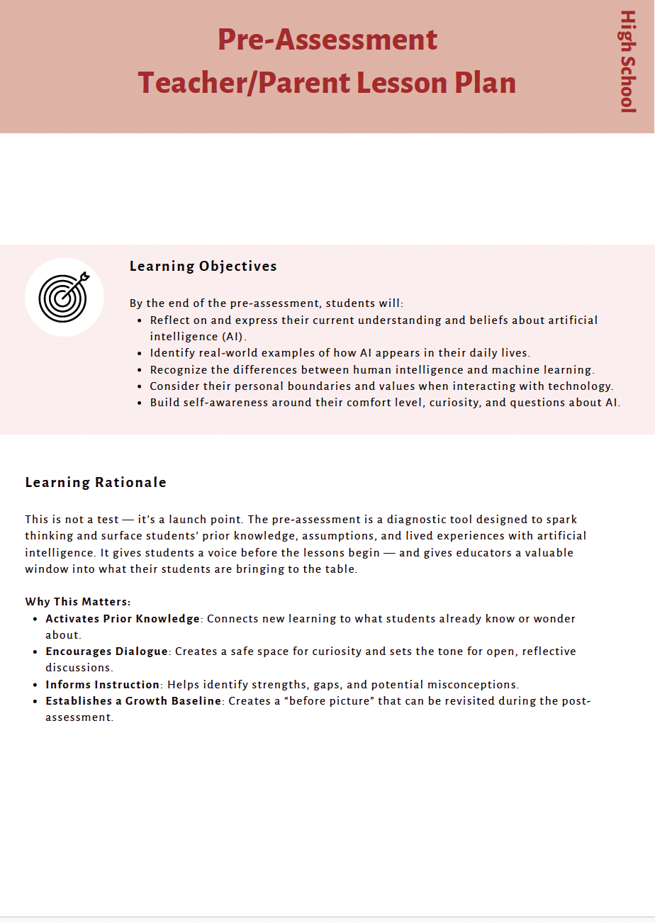 AI Literacy: Understanding AI with a Critical Eye (High School) Instructional Guide
