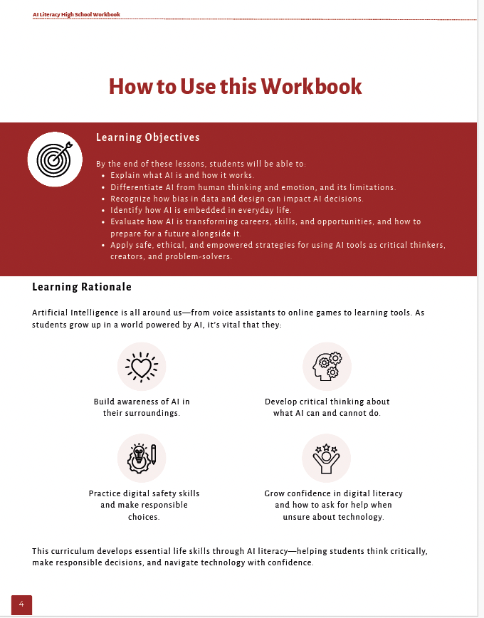 AI Literacy: Understanding AI with a Critical Eye (High School) Workbook