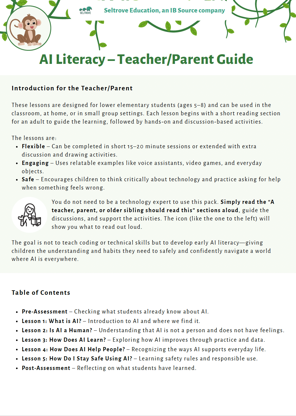 AI Literacy – Understanding AI with a Critical Eye (Lower Elementary) Teacher Resource Pack — image 3