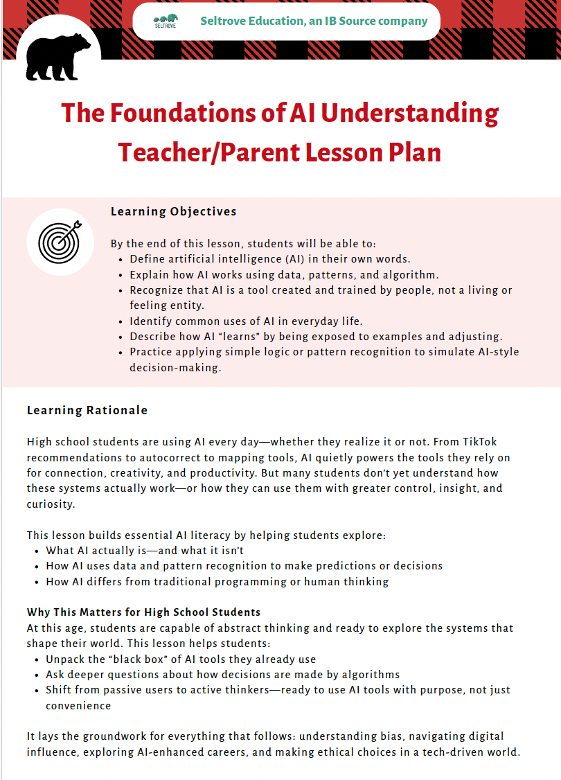 AI Literacy – Understanding AI with a Critical Eye (High School) Teacher Resource Pack — image 2