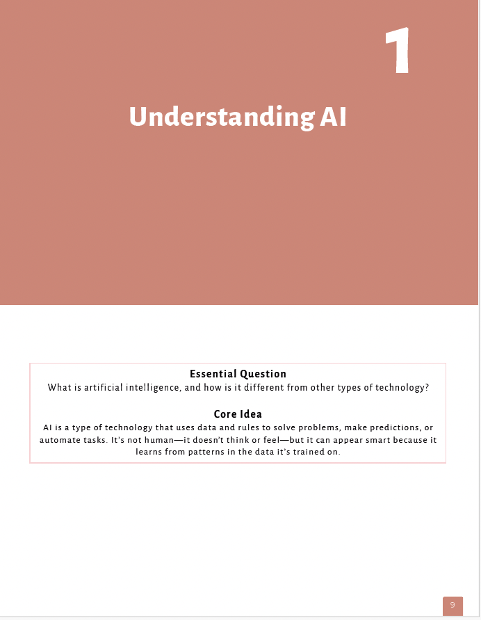 AI Literacy: Understanding AI & Responsible Tech Use (Middle School) Workbook