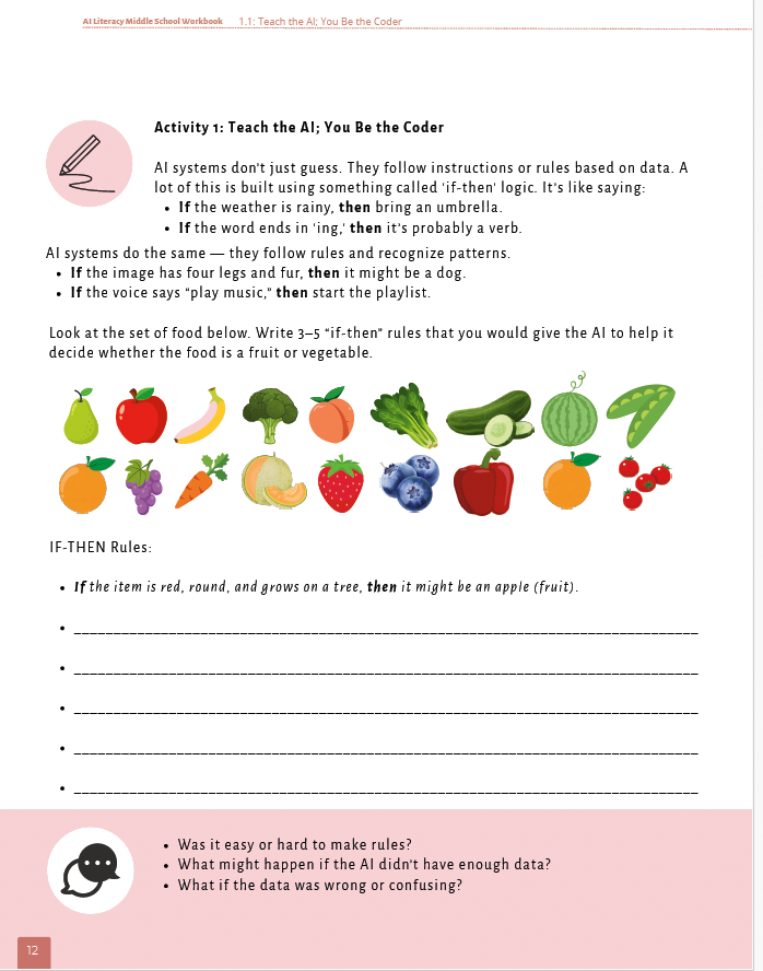 AI Literacy: Understanding AI & Responsible Tech Use (Middle School) Workbook