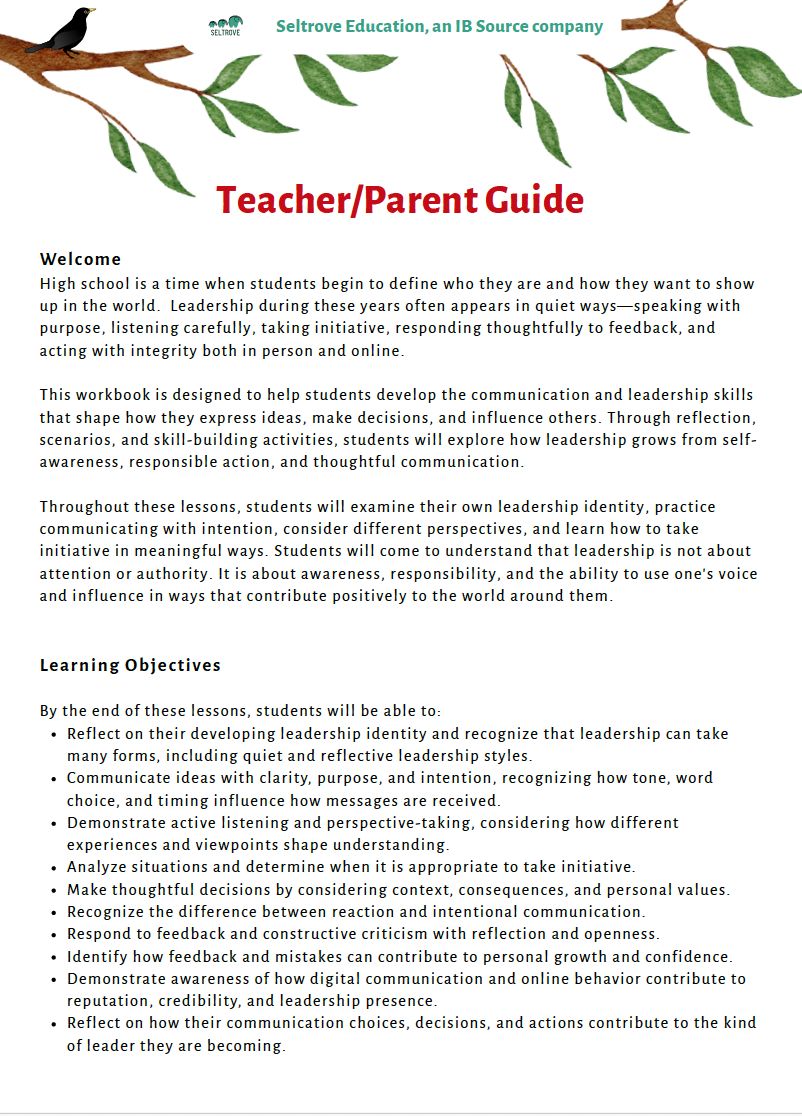 Communication and Leadership (High School) Teacher Resource Pack — image 2