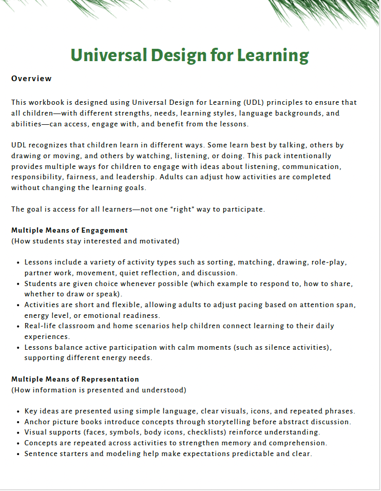 Communication and Leadership (Lower Elementary) Teacher Resource Pack — image 4