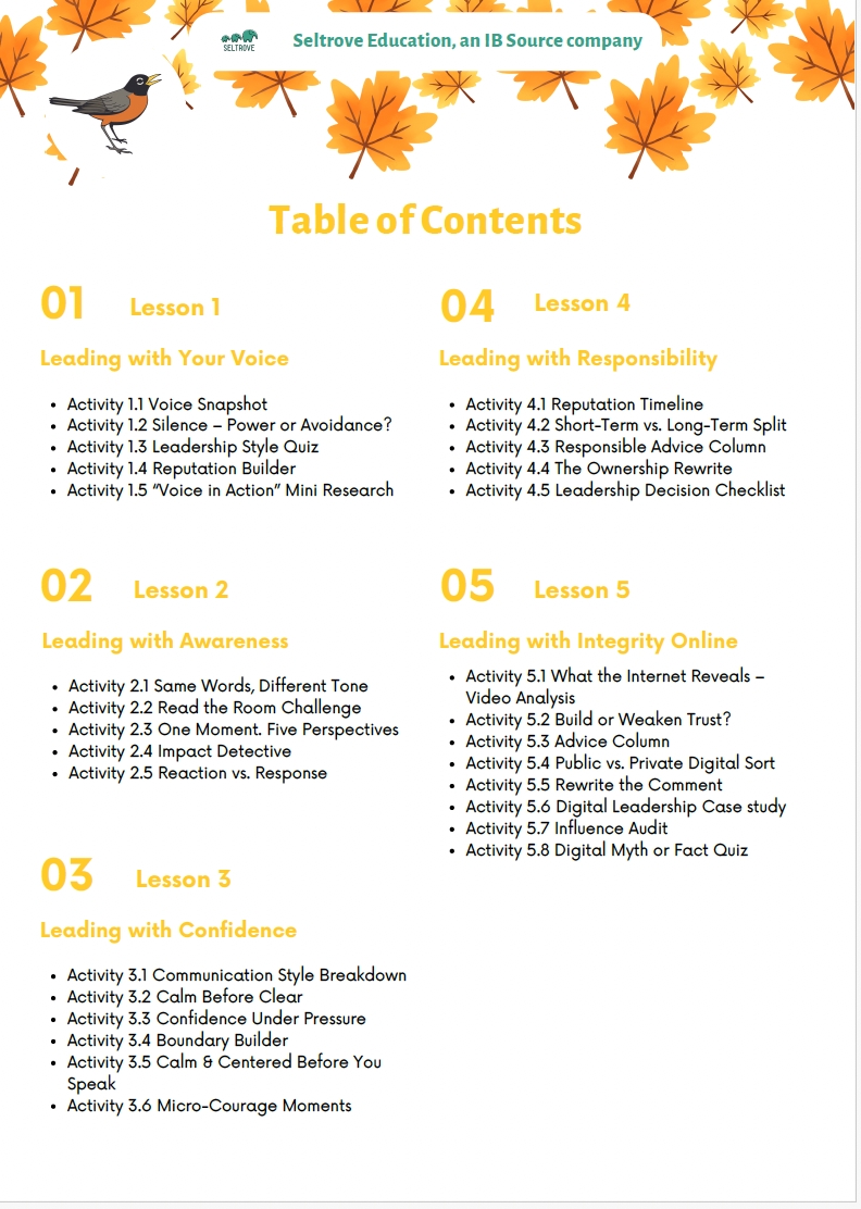 Communication and Leadership (Middle School) Teacher Resource Pack — image 3