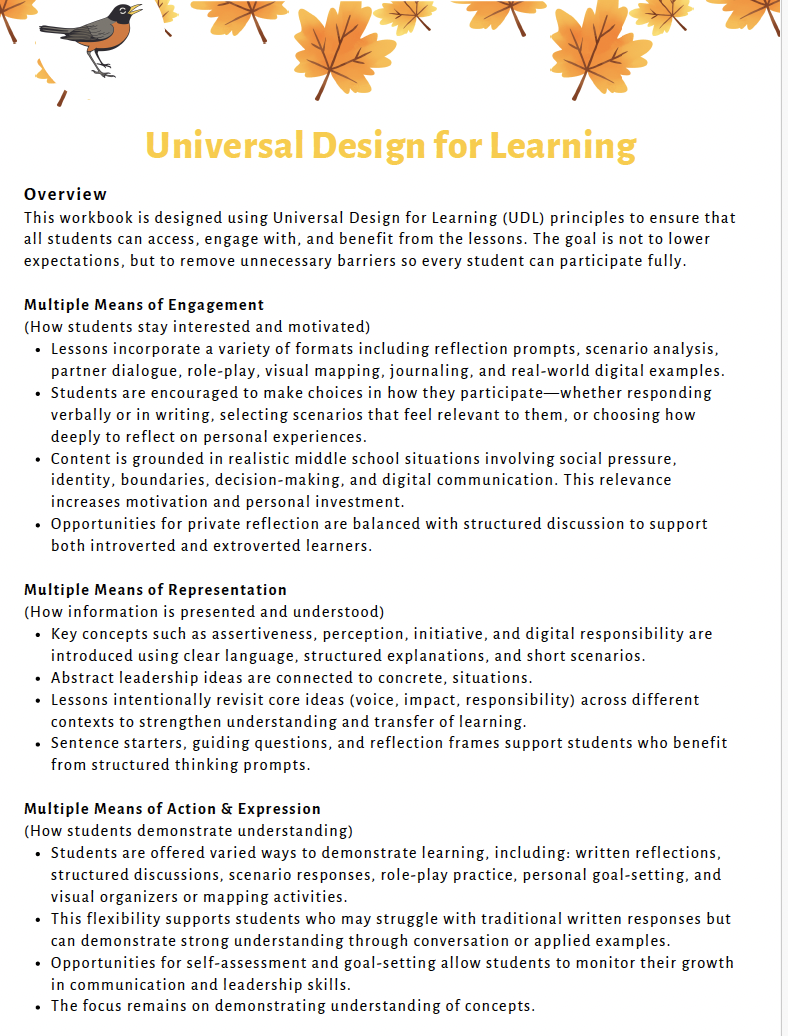 Communication and Leadership (Middle School) Teacher Resource Pack — image 4