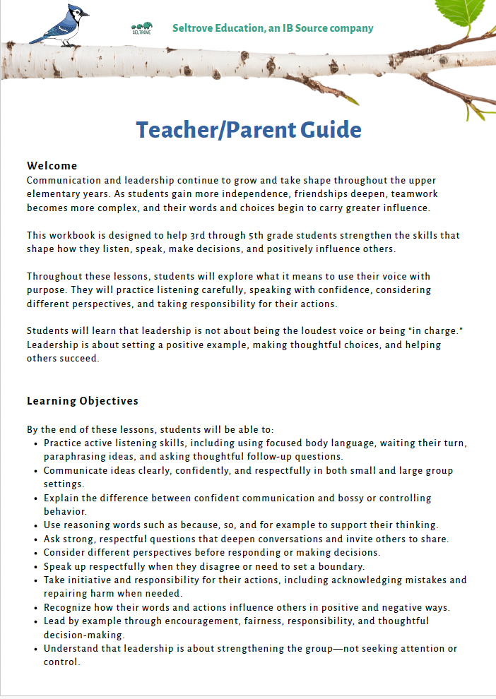 Communication and Leadership (Upper Elementary) Teacher Resource Pack — image 2