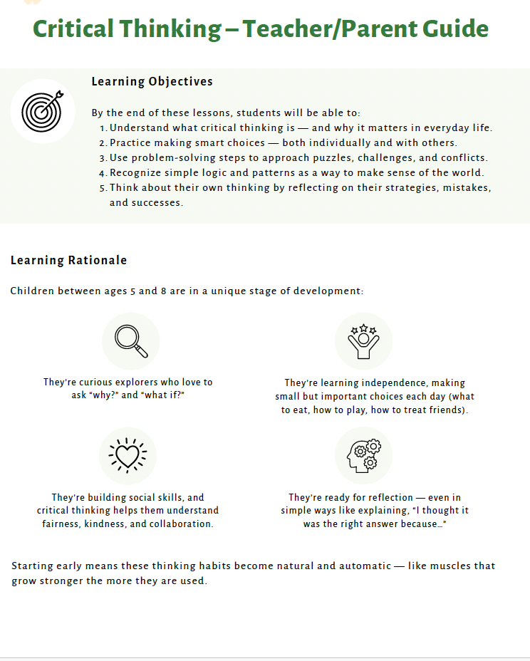 Critical Thinking: Building Healthy Decision-Making Skills (Lower Elementary) Teacher Resource Pack — image 2