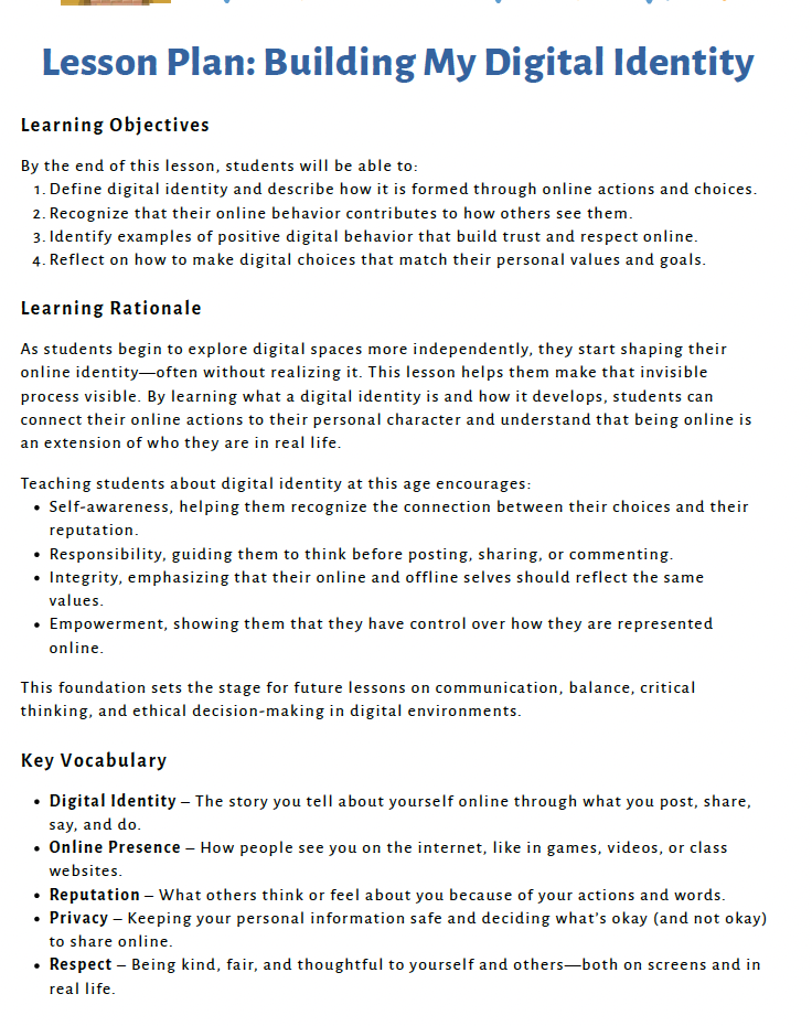 Digital Citizenship (Upper Elementary) Teacher Resource Pack