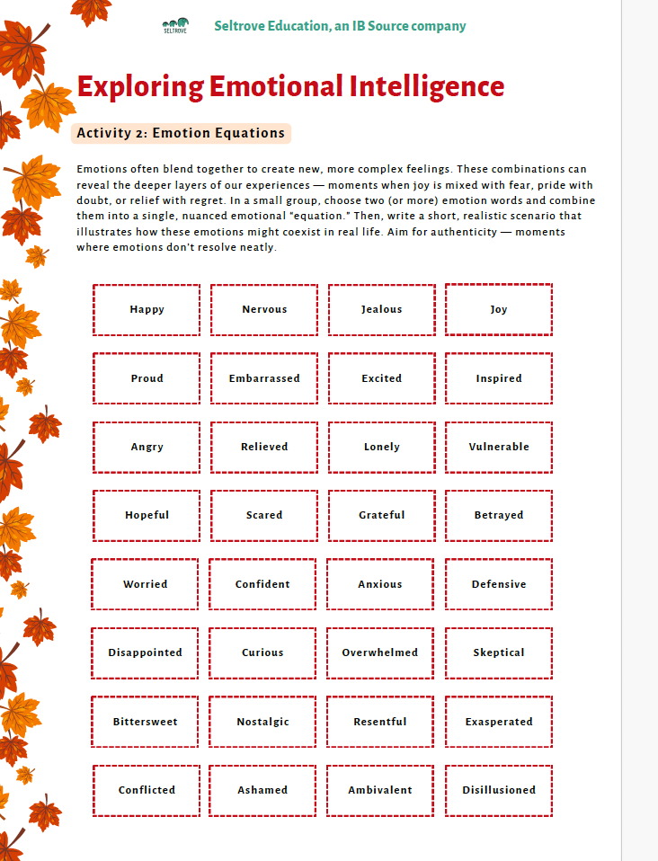 Emotional Intelligence: Weathering Emotions in Every Season (High School) Teacher Resource Pack