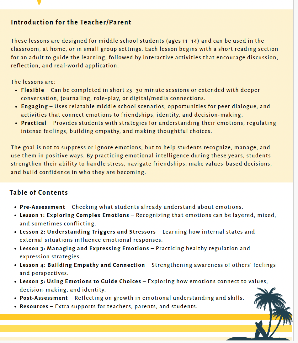 Emotional Intelligence: Weathering Emotions in Every Season (Middle School) Teacher Resource Pack — image 4