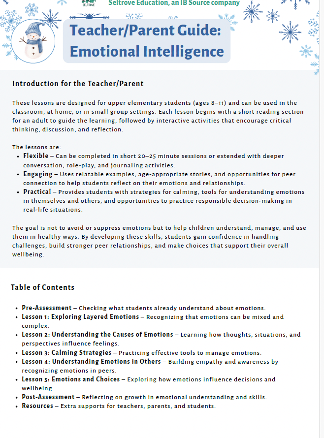 Emotional Intelligence: Weathering Emotions in Every Season (Upper Elementary) Teacher Resource Pack — image 3