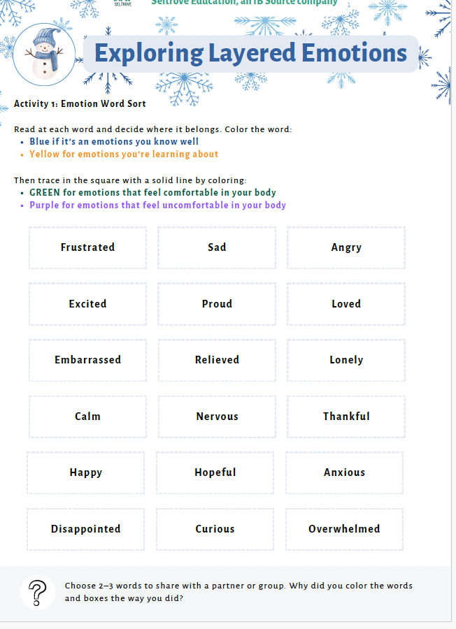 Emotional Intelligence: Weathering Emotions in Every Season (Upper Elementary) Teacher Resource Pack — image 5