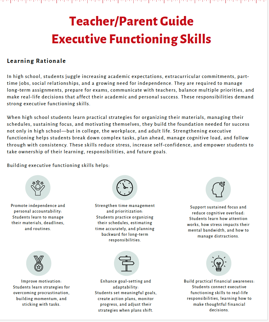 Executive Functioning Skills (High School) Teacher Resource Pack — image 3