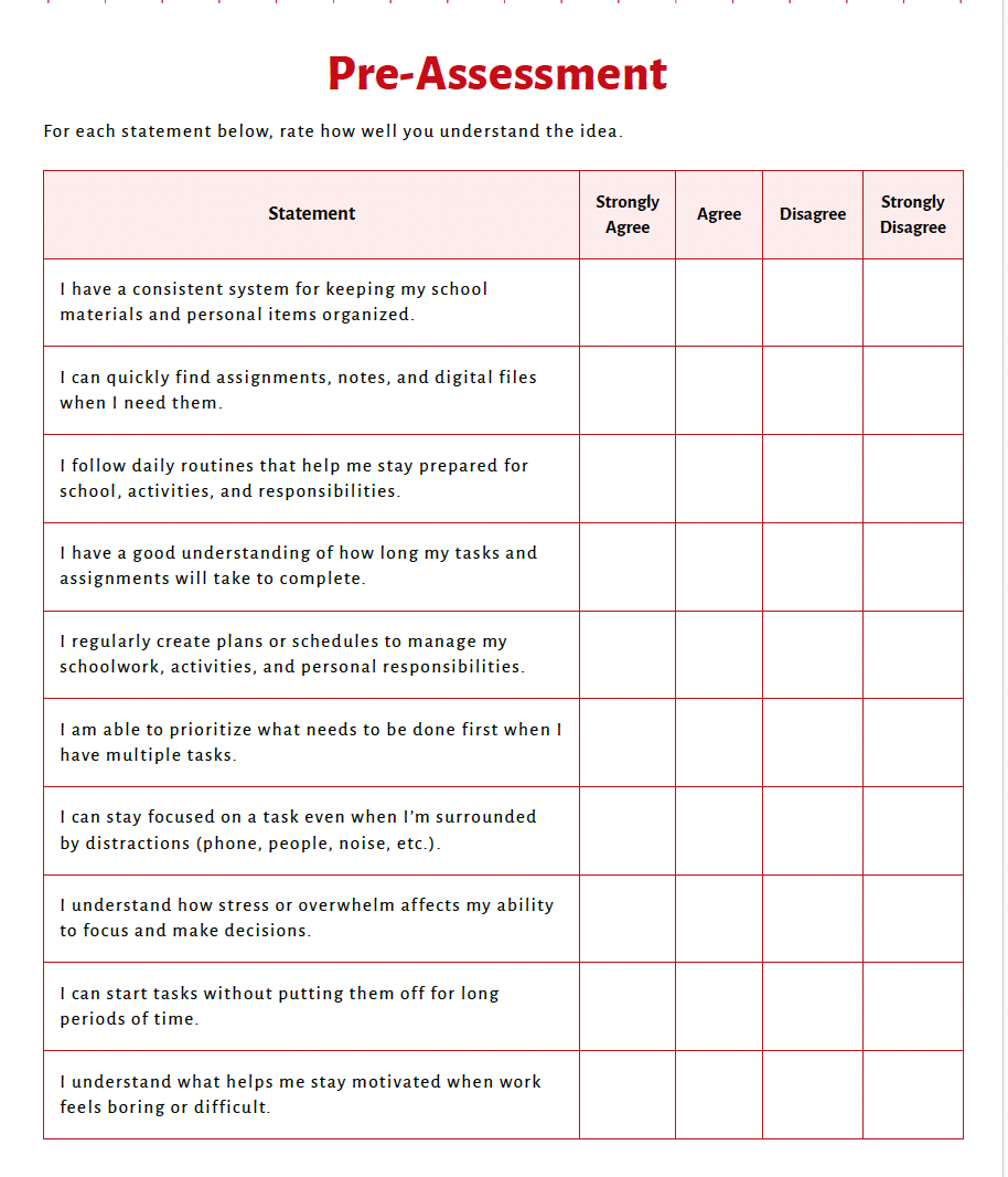 Executive Functioning Skills (High School) Teacher Resource Pack — image 7