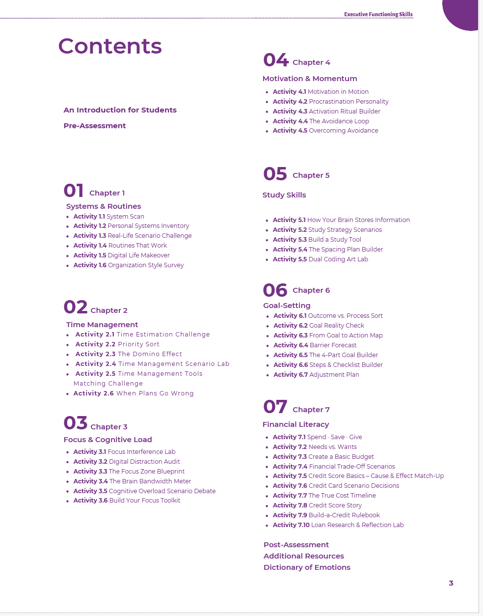 Executive Functioning Skills High School Workbook