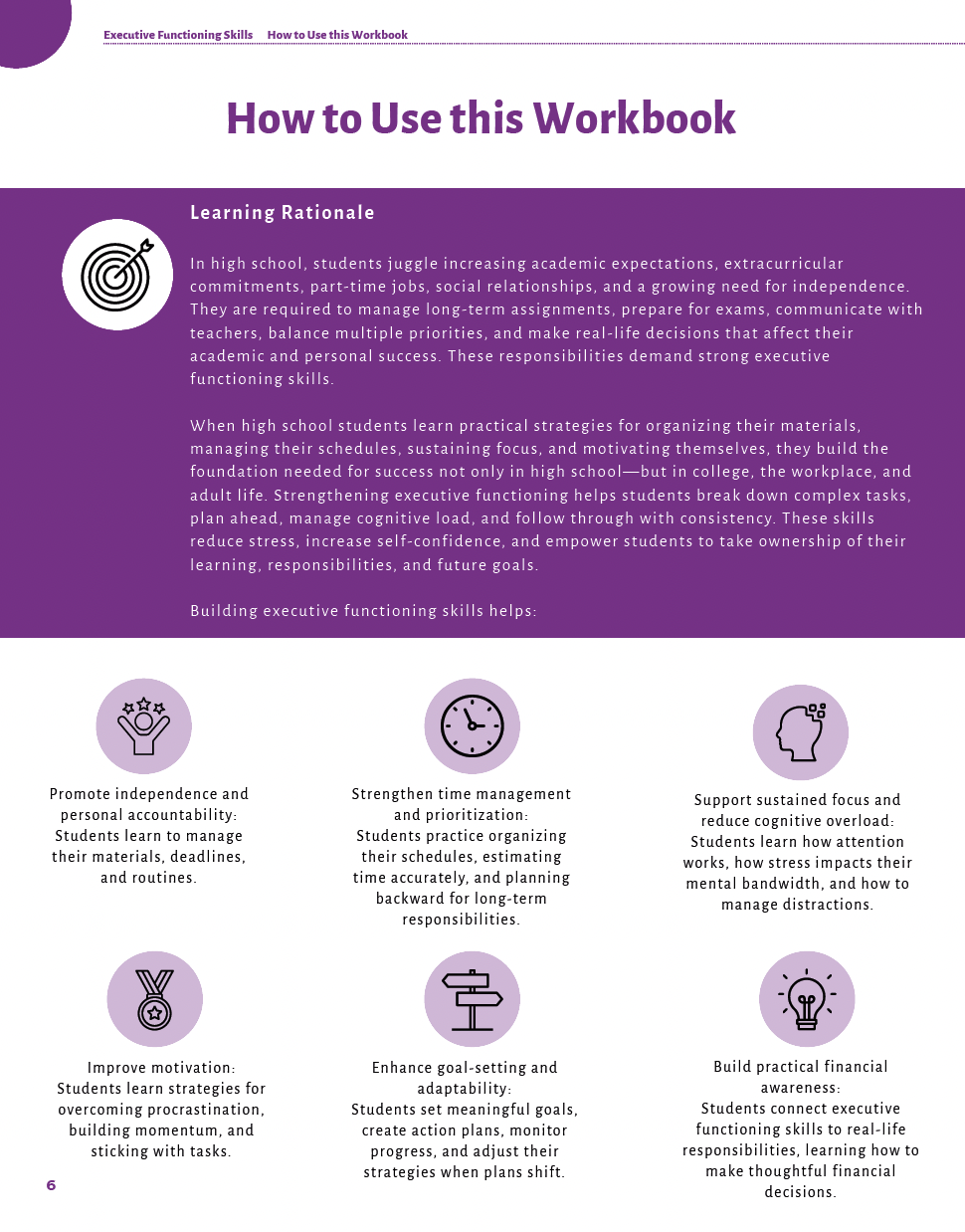 Executive Functioning Skills High School Workbook