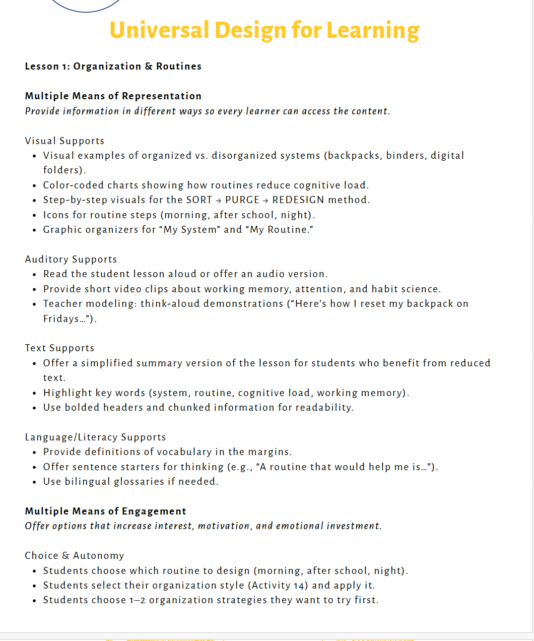 Executive Functioning Skills (Middle School) Teacher Resource Pack — image 7