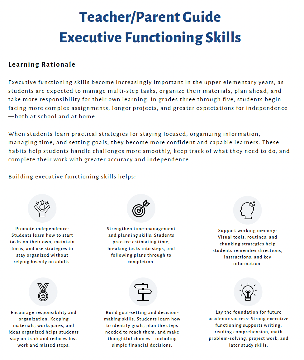 Executive Functioning Skills (Upper Elementary) Teacher Resource Pack — image 3