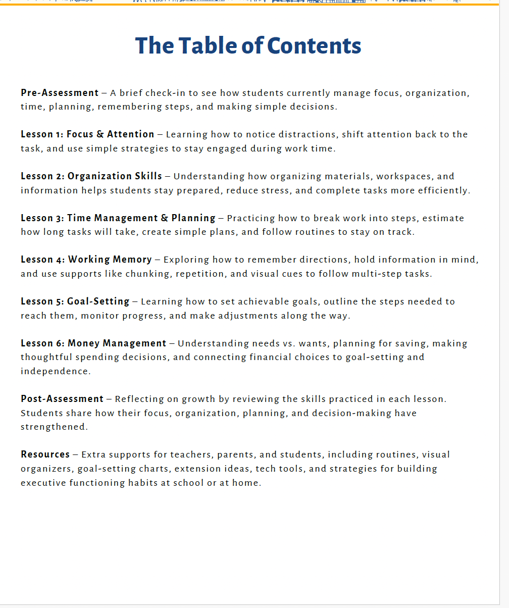 Executive Functioning Skills (Upper Elementary) Teacher Resource Pack — image 5
