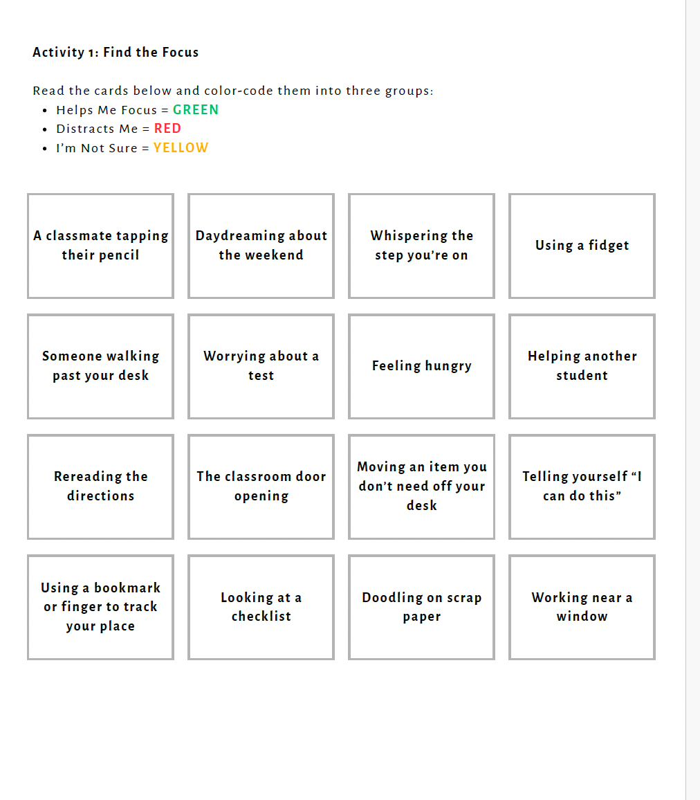 Executive Functioning Skills (Upper Elementary) Teacher Resource Pack — image 8