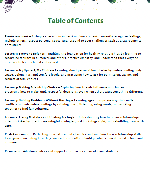 Healthy Relationships and Empathy (Lower Elementary) Teacher Resource Pack — image 5