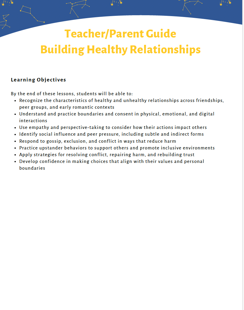 Healthy Relationships and Empathy (Middle School) Teacher Resource Pack — image 2