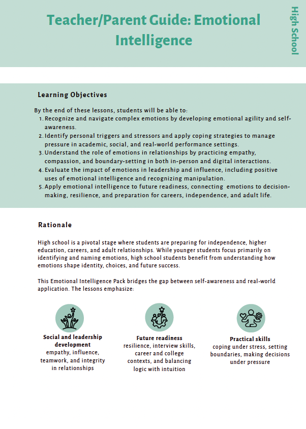 The Inner Compass: Navigating Emotions, Purpose, and Resilience (High School) Instructional Guide