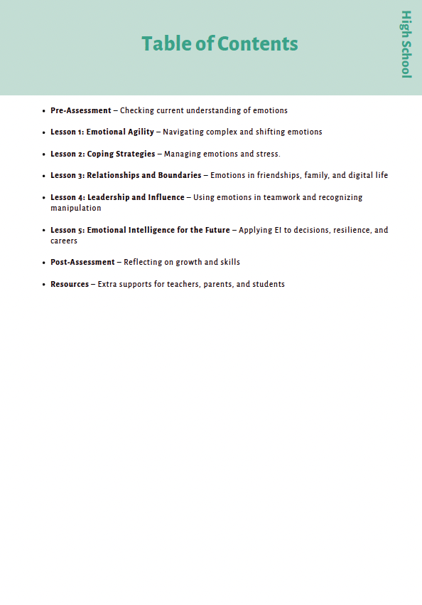 The Inner Compass: Navigating Emotions, Purpose, and Resilience (High School) Instructional Guide