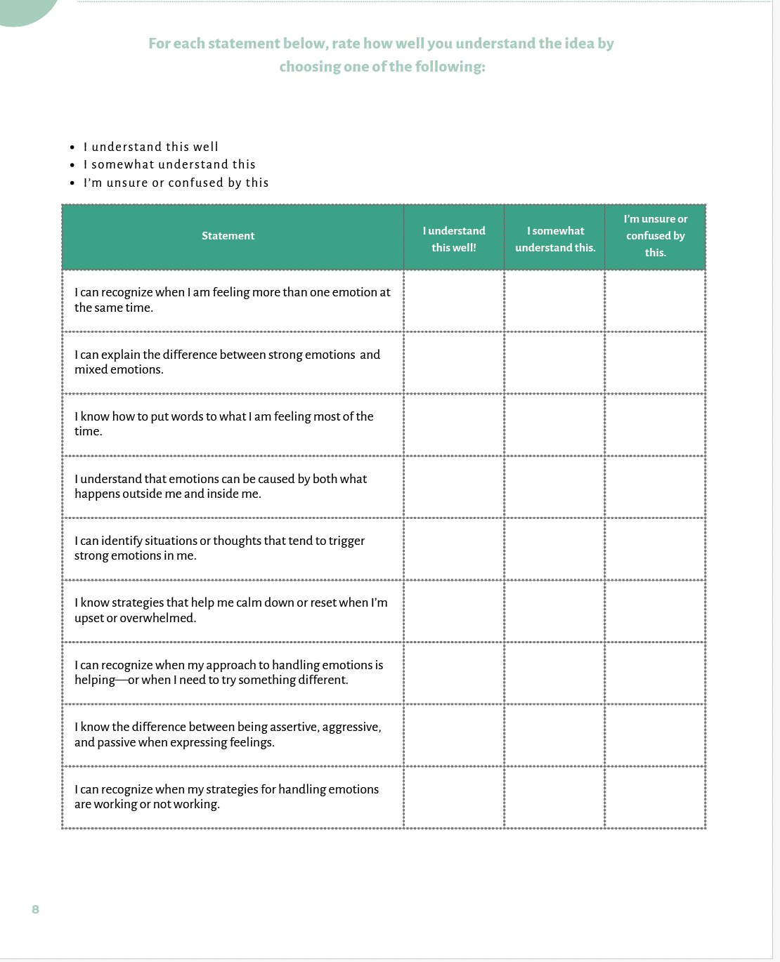The Inner Compass: Discovering Emotions, Mindset, and Growth (Middle School) Workbook