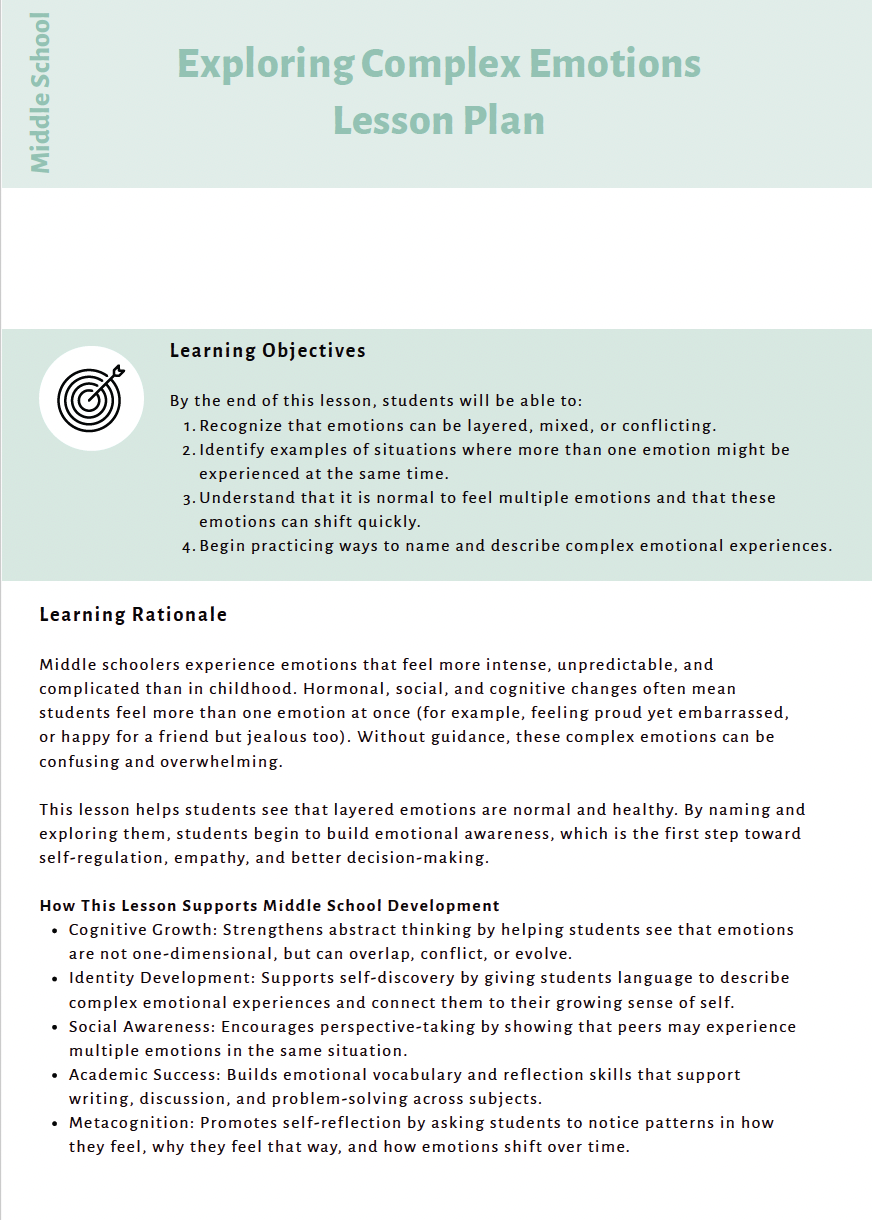 The Inner Compass: Navigating Emotions, Purpose, and Resilience (Middle School) Instructional Guide