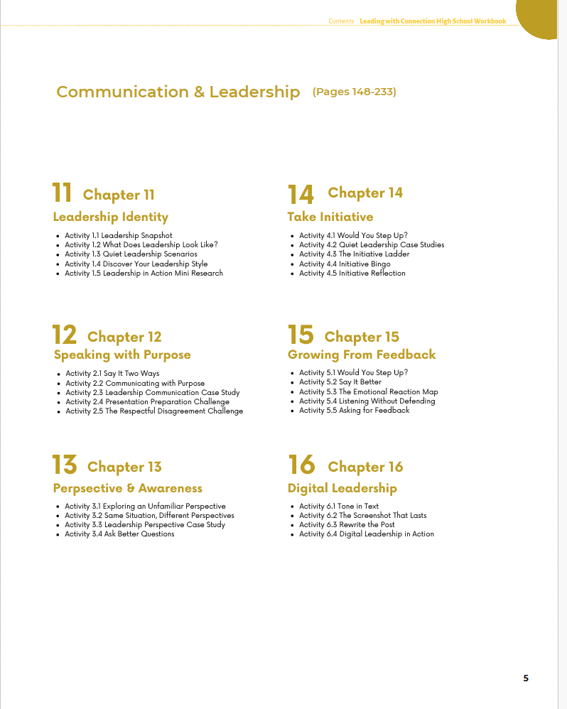 Leading with Connection: Developing Real-World Communication and Leadership Skills (High School) Workbook