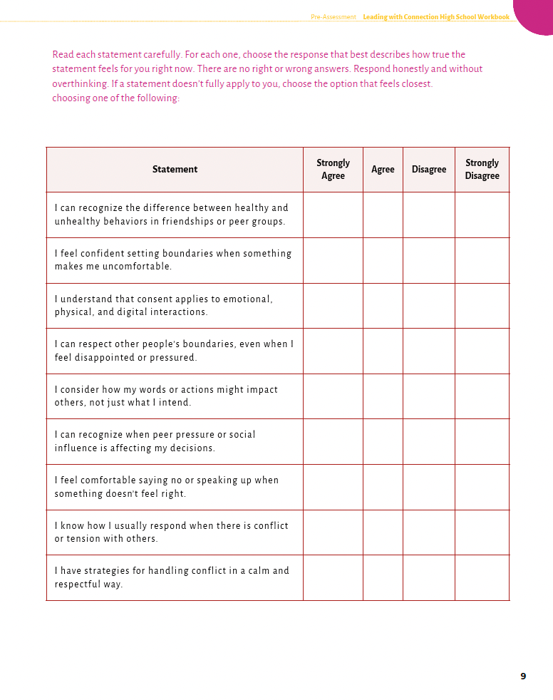 Leading with Connection: Developing Real-World Communication and Leadership Skills (High School) Workbook