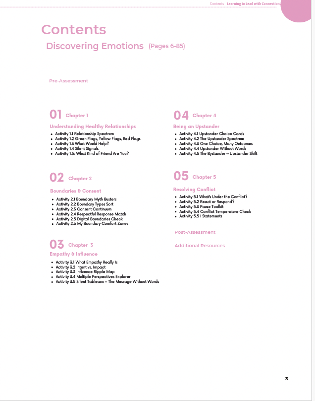 Learning to Lead with Connection: Building Empathy and Teamwork Skills (Middle School) Workbook