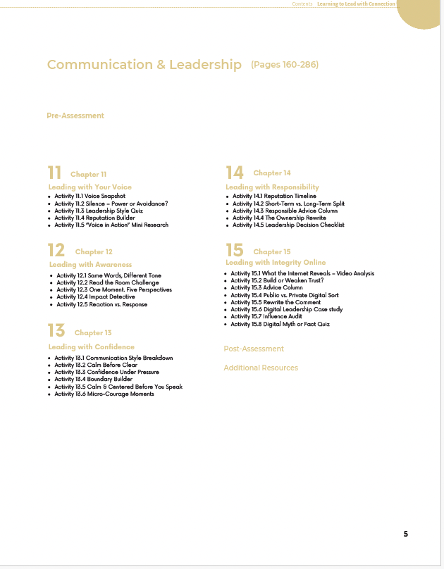 Learning to Lead with Connection: Building Empathy and Teamwork Skills (Middle School) Workbook