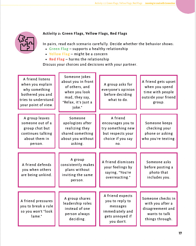 Learning to Lead with Connection: Building Empathy and Teamwork Skills (Middle School) Workbook