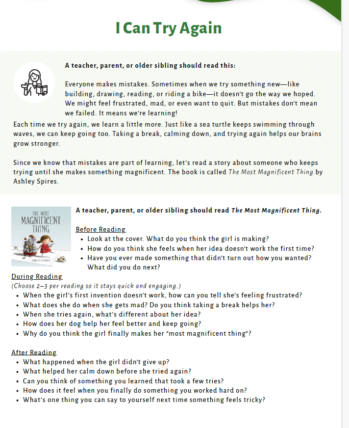 Resilience and Perseverance (Lower Elementary) Teacher Resource Pack — image 6