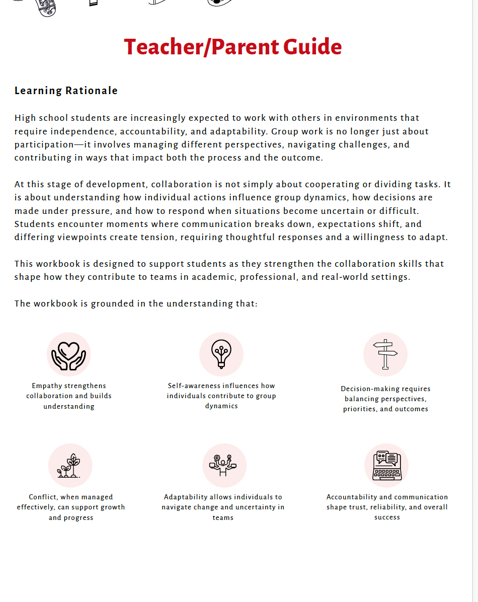 Teamwork and Collaboration (High School) Teacher Resource Pack