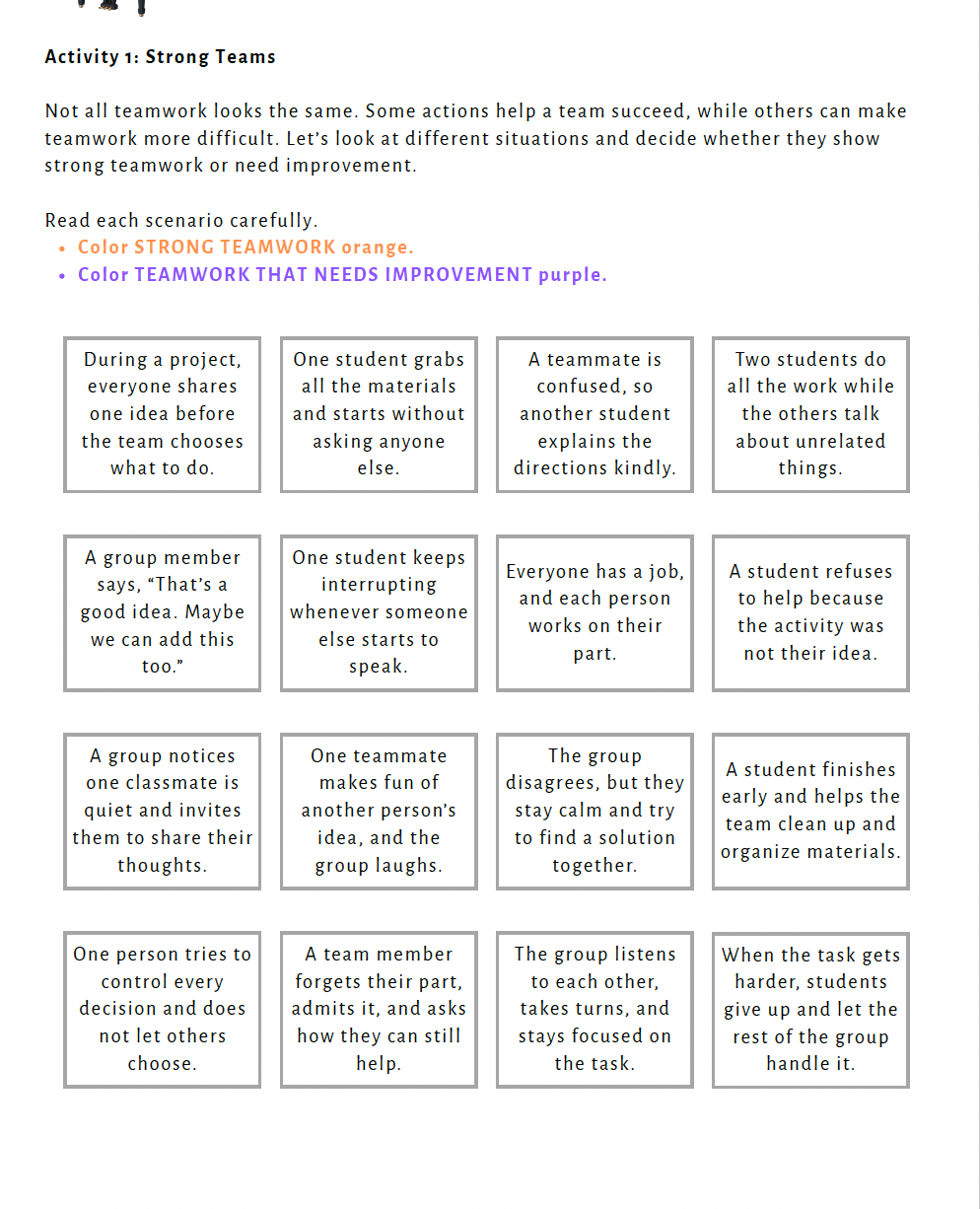 Teamwork and Collaboration (Upper Elementary) Teacher Resource Pack — image 8