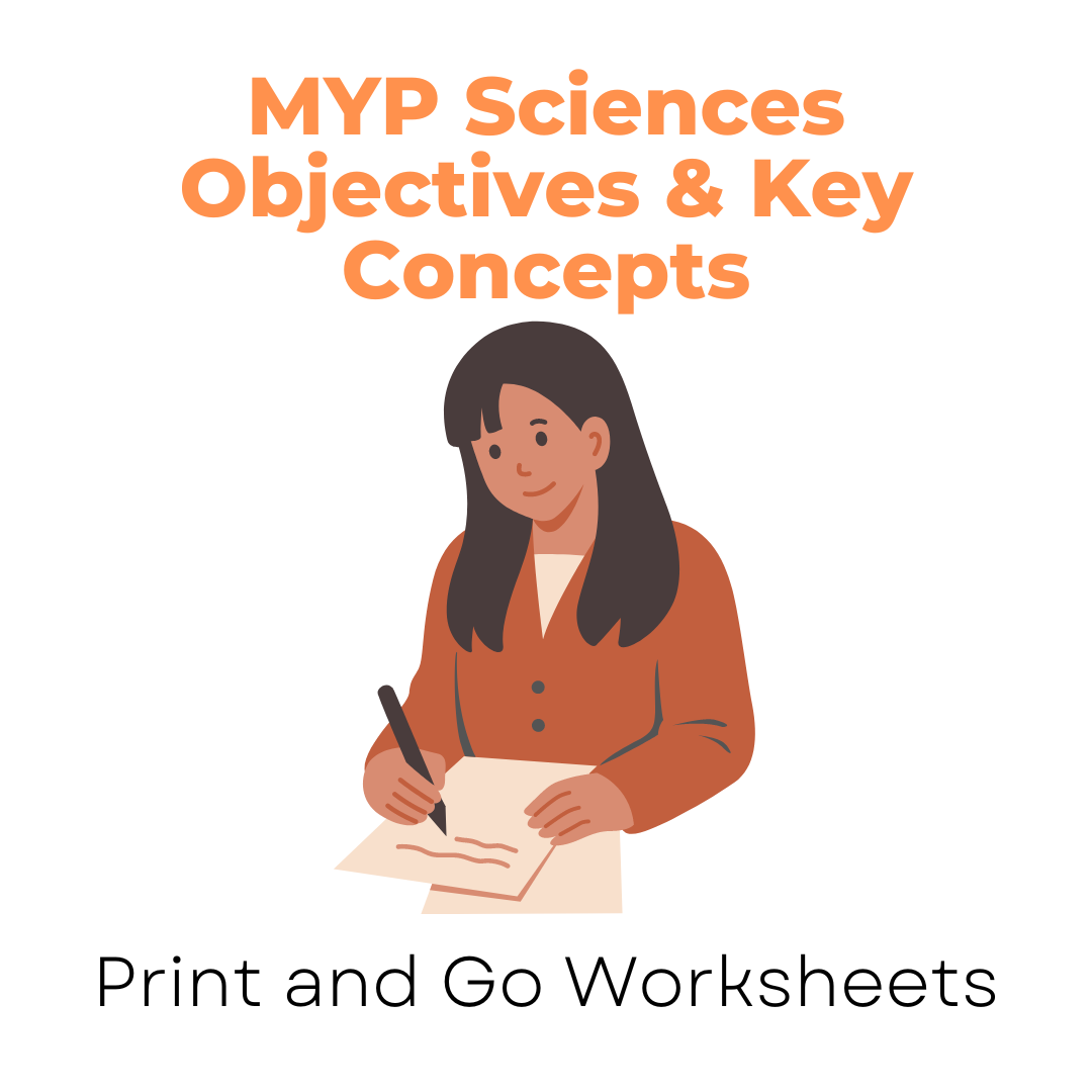 MYP Sciences Objectives & Key Concepts (Print and Go Worksheet)
